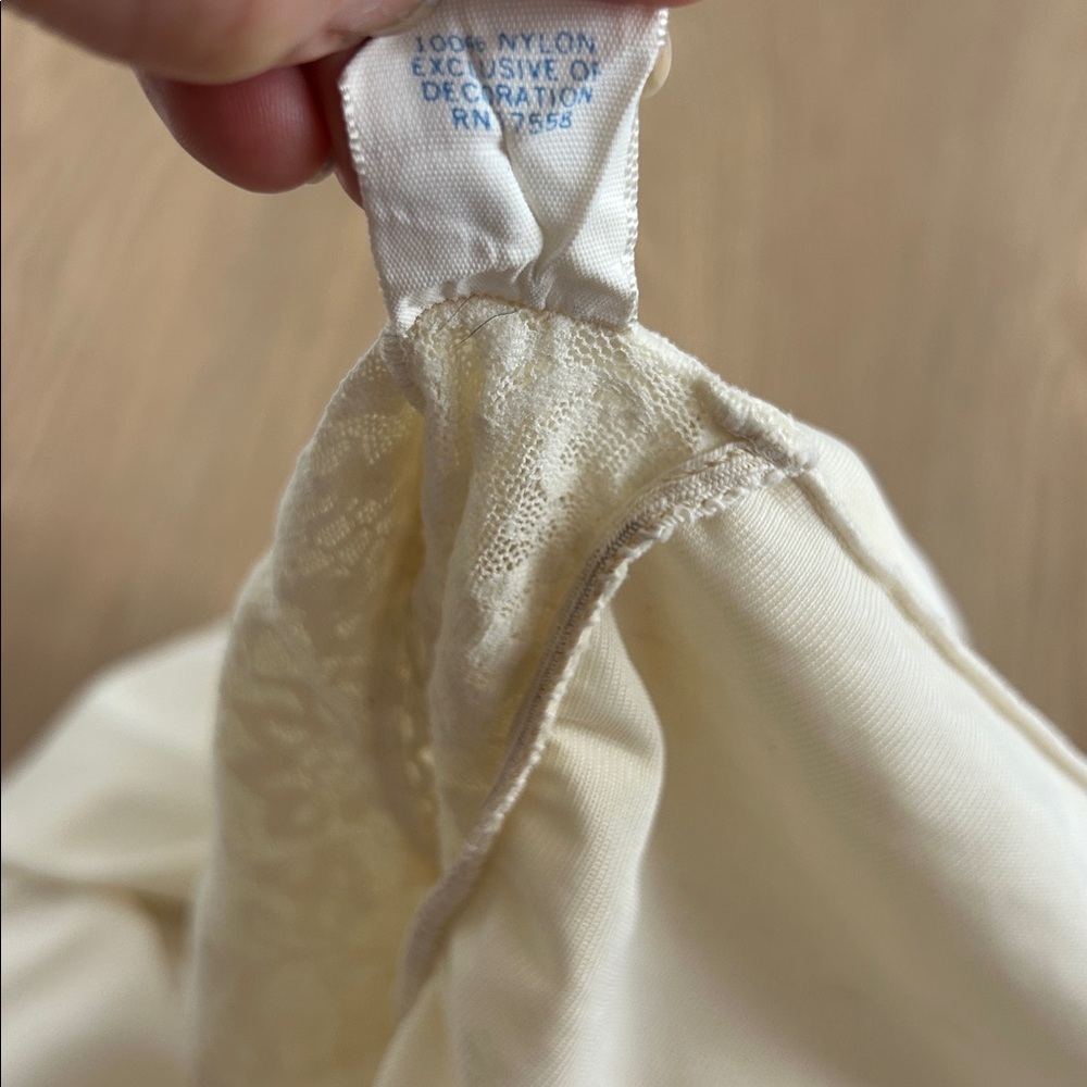 Vintage JCPenney Cream Lace Trim Chemise S - Picture 7 of 7